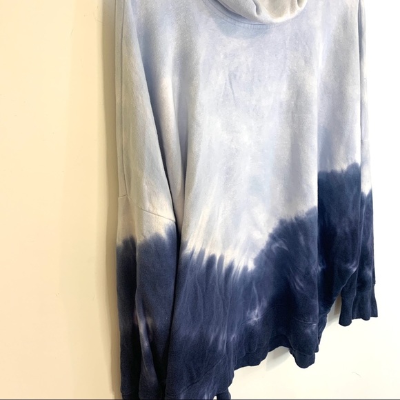 Victoria’s Secret PINK Blue Tie Dye Ombré Turtleneck Tunic Oversize Large - Picture 12 of 12